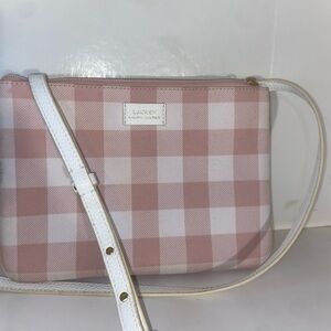 Lauren Ralph Lauren Pink Checkered Crossbody Bag